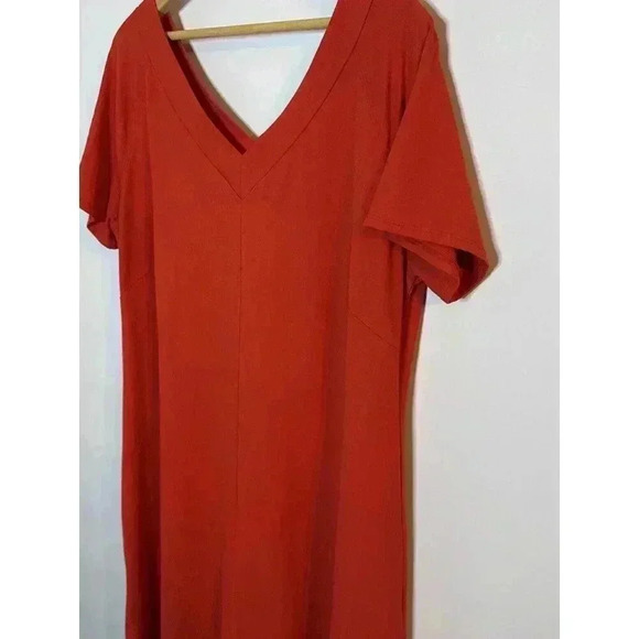 Talbots Red Short Sleeve Maxi Dress Womens Plus 1X Holiday‎ Classic Capsule - Picture 3 of 8
